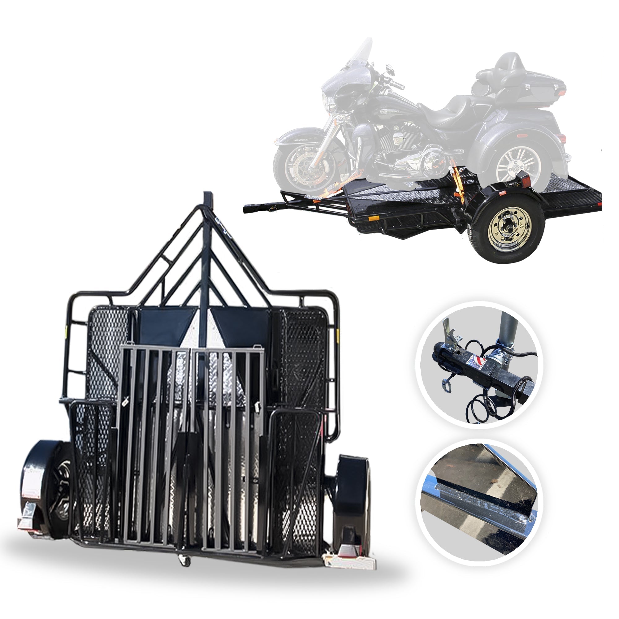 Refurbished Trike and Spyder Ride-Up SRL Stand-Up Motorcycle Trailer