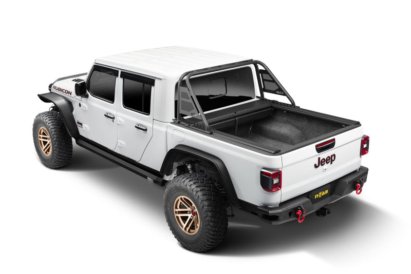 Rugged Ridge 13550.35 - 20-22 Jeep Gladiator w/Trail Rail Sys Armis Tonneau Cover w/Max Track - Tex. Blk