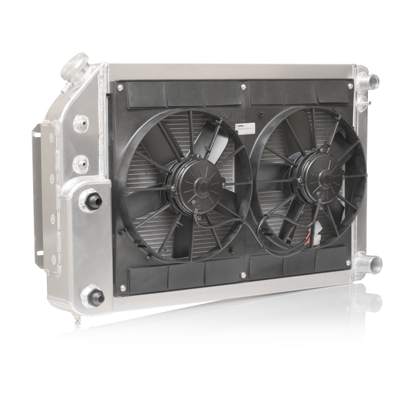 Chevrole Camaro Pontiac Firebird 67-69 2 Pass Extruded Tube Radiator Module LS 13 Plate w/EOC PSC w/Dual 11 in Spal Fans