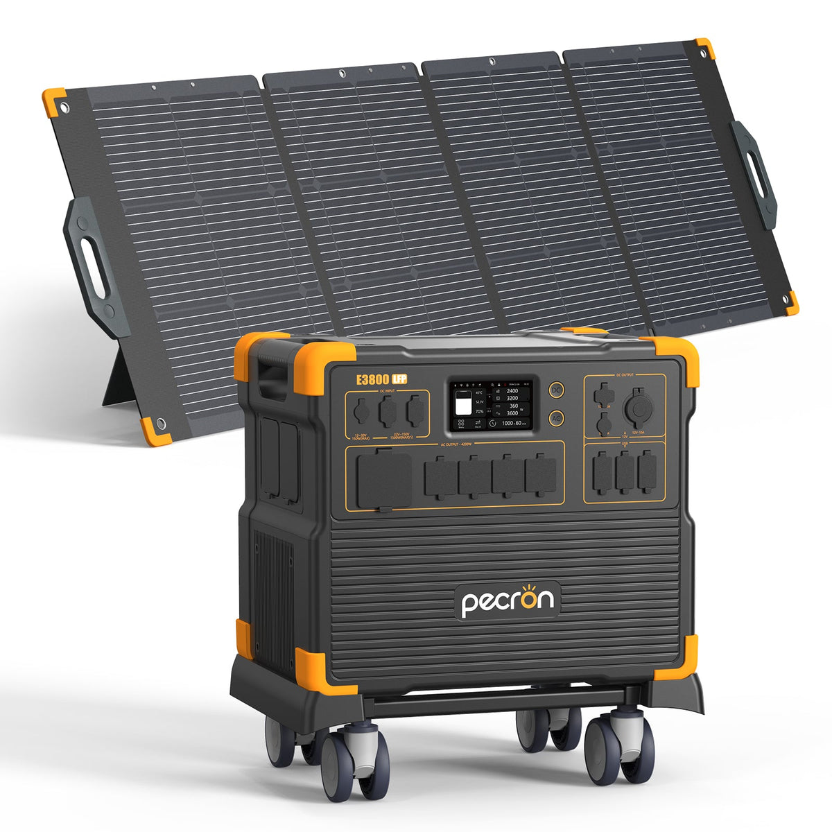 PECRON E3800LFP Solar Generator 4200W 3840Wh with Free Cart