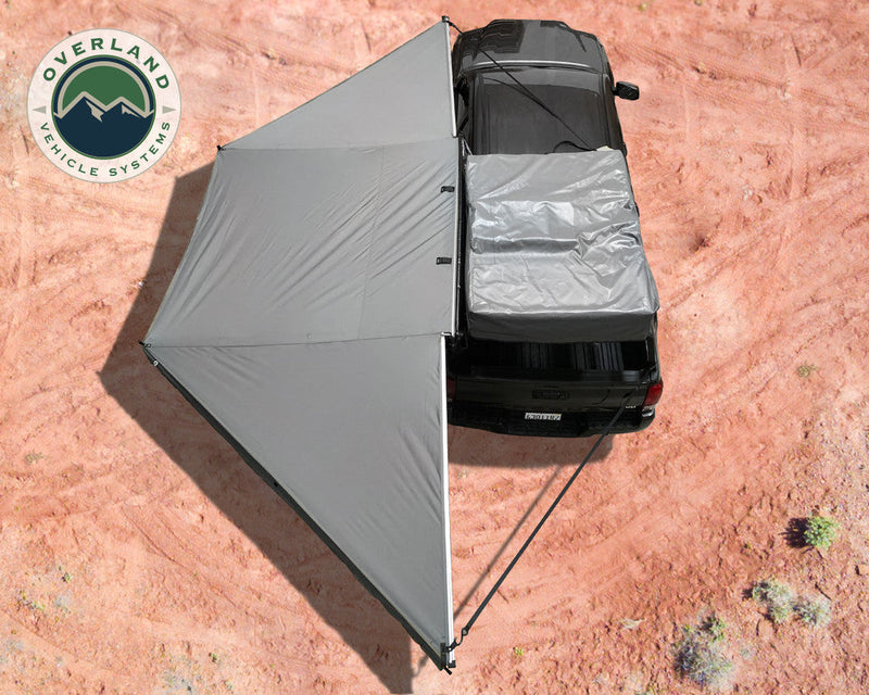 Overland Vehicle Systems Nomadic Awning 180 - Dark Gray Cover With Black Cover Universal