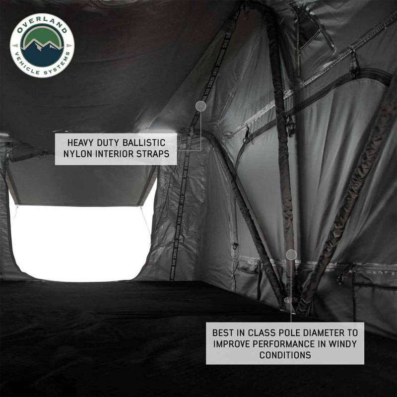HD Nomadic N3S - Soft Sided Roof Top Tent, 3 Person, Grey Body & Green Rainfly