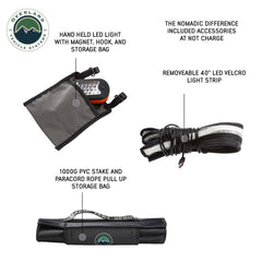 HD Nomadic N3S - Soft Sided Roof Top Tent, 3 Person, Grey Body & Green Rainfly