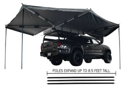 HD Nomadic 270 - Awning, Wall 1, 2 & 3, Passenger Side, Grey Body, Green Trim & Black Travel Cover