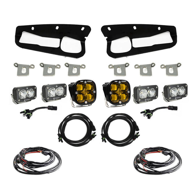 Bronco Baja Amber SAE Fog Pocket Kit 21-Up Ford Bronco Baja Designs 12 x 10 x 8 in / Baja Amber/White
