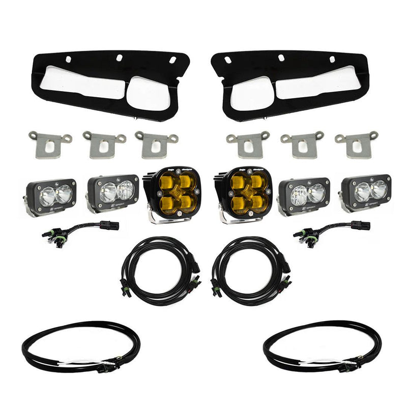 Bronco Baja Amber SAE Fog Pocket Kit 21-Up Ford Bronco w/Upfitter Baja Designs 12 x 10 x 8 in / Baja Amber/White
