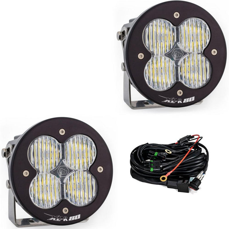 LED Light Pods Wide Cornering Pattern Pair XL R 80 Series Baja Designs 12 x 12 x 12 in / Clear / Black