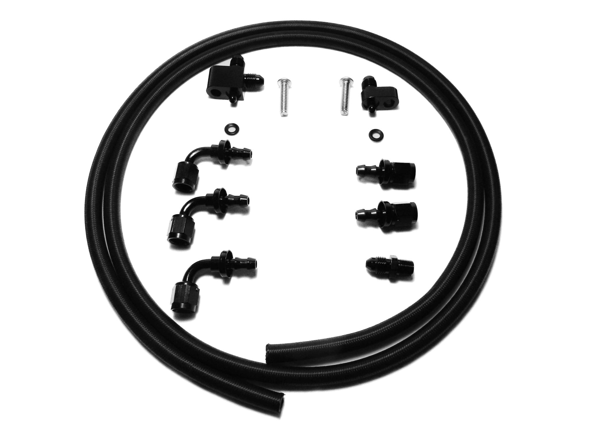 LS Steam Line Kit -4 Black Fittings Hose for EFI Or Carb Applications for Front Head Ports