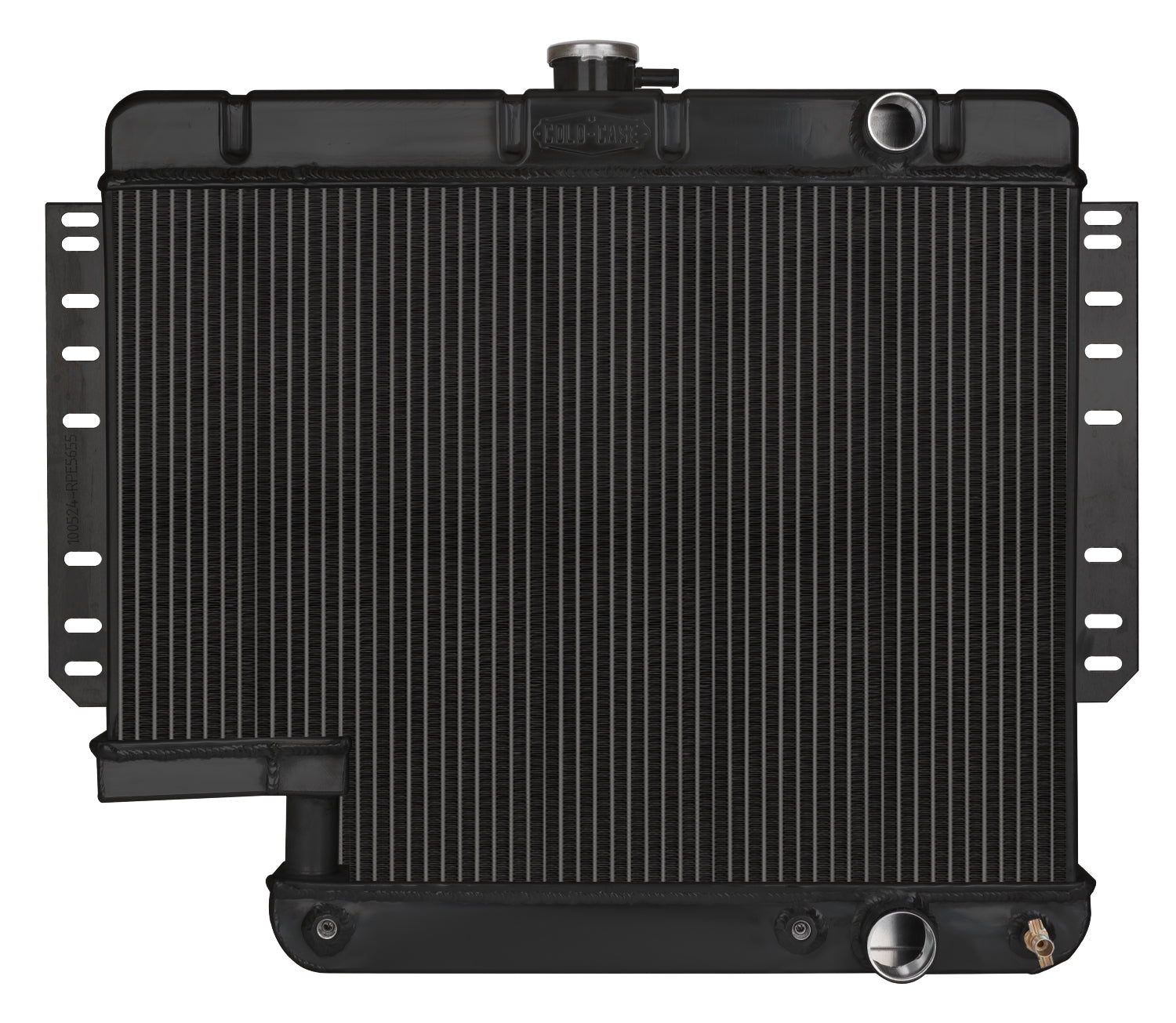 61-65 Impala with 500 Steering Box Aluminum Radiator Black Night Rider Series Cold Case Radiators