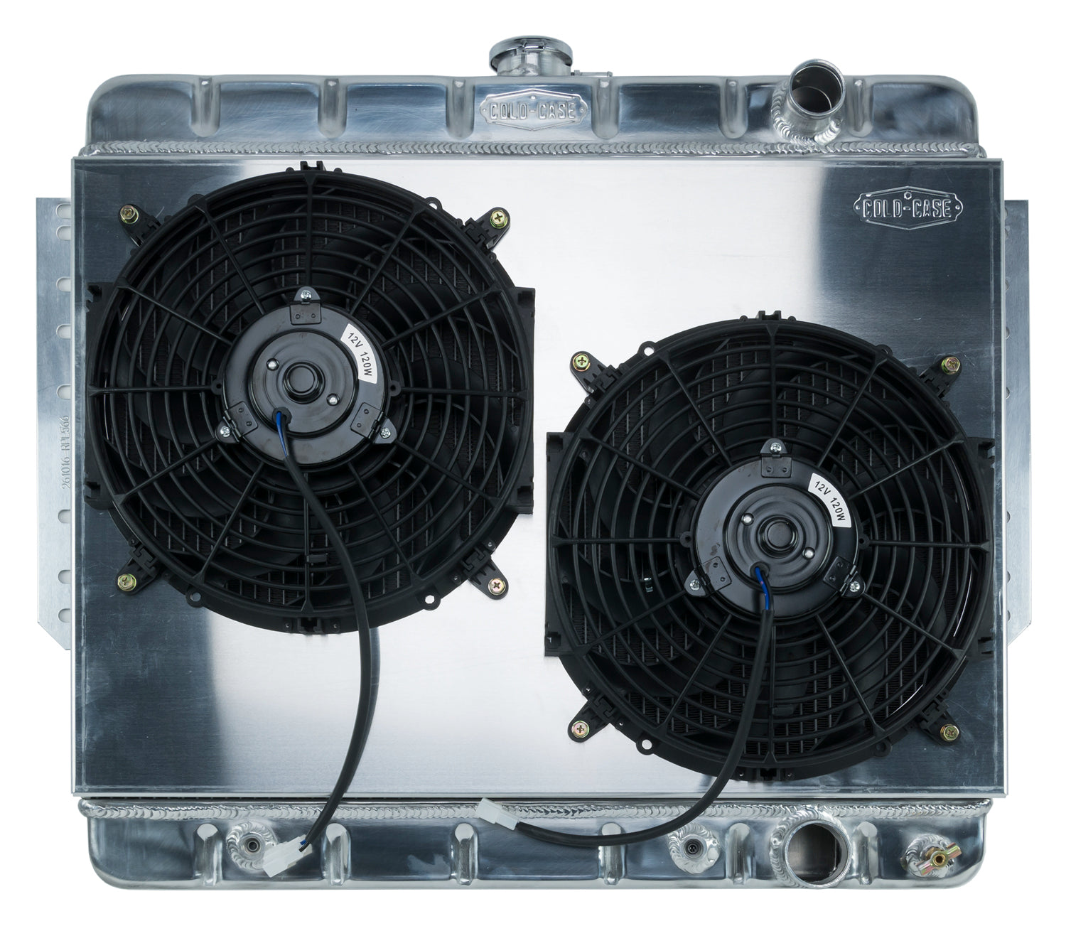 61-65 Impala Aluminum Radiator and Dual 12 Inch Fan Kit Stamped Cold Case Radiators