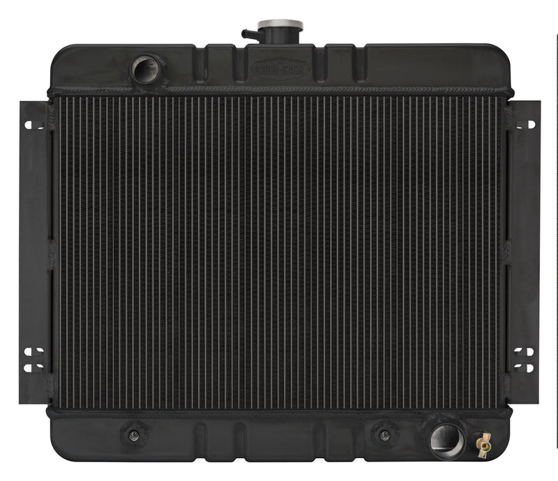 62-67 Chevy Nova Automatic Aluminum Radiator Black Night Rider Series Cold Case Radiators