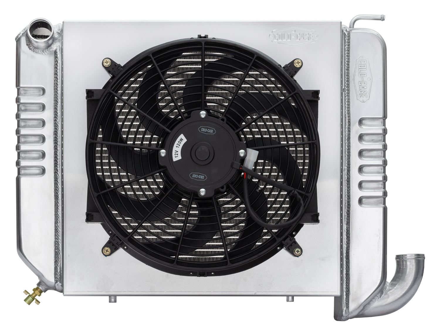 63-64 Corvette Small Block Aluminum Radiator Single 16 Inch Fan Kit Cold Case Radiators