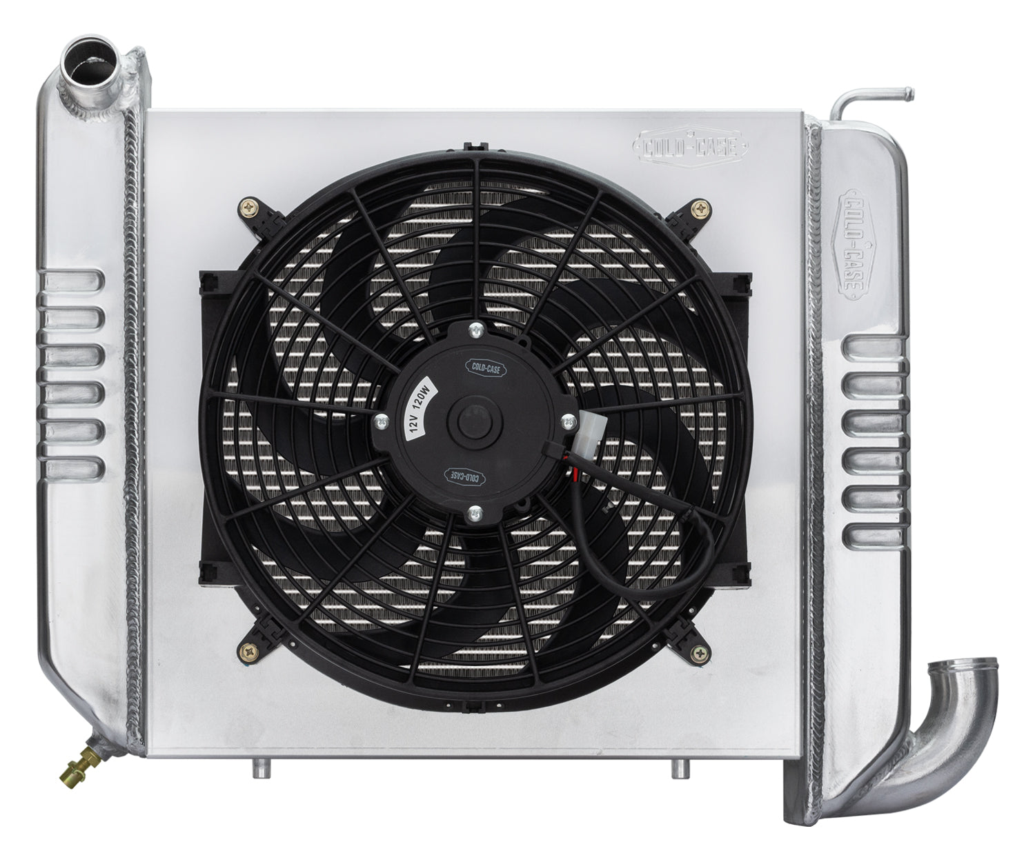 65-68 Corvette Small Block Aluminum Radiator 16 Inch Fan Kit Cold Case Radiators