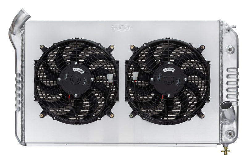 69-72 Corvette Big Block Aluminum Radiator Dual 12 Inch Fan Kit Cold Case Radiators