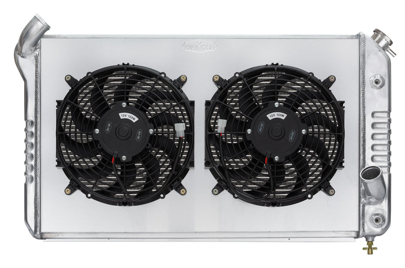 69-72 Corvette Small Block Aluminum Radiator Dual 12 Inch Fan Kit Cold Case Radiators