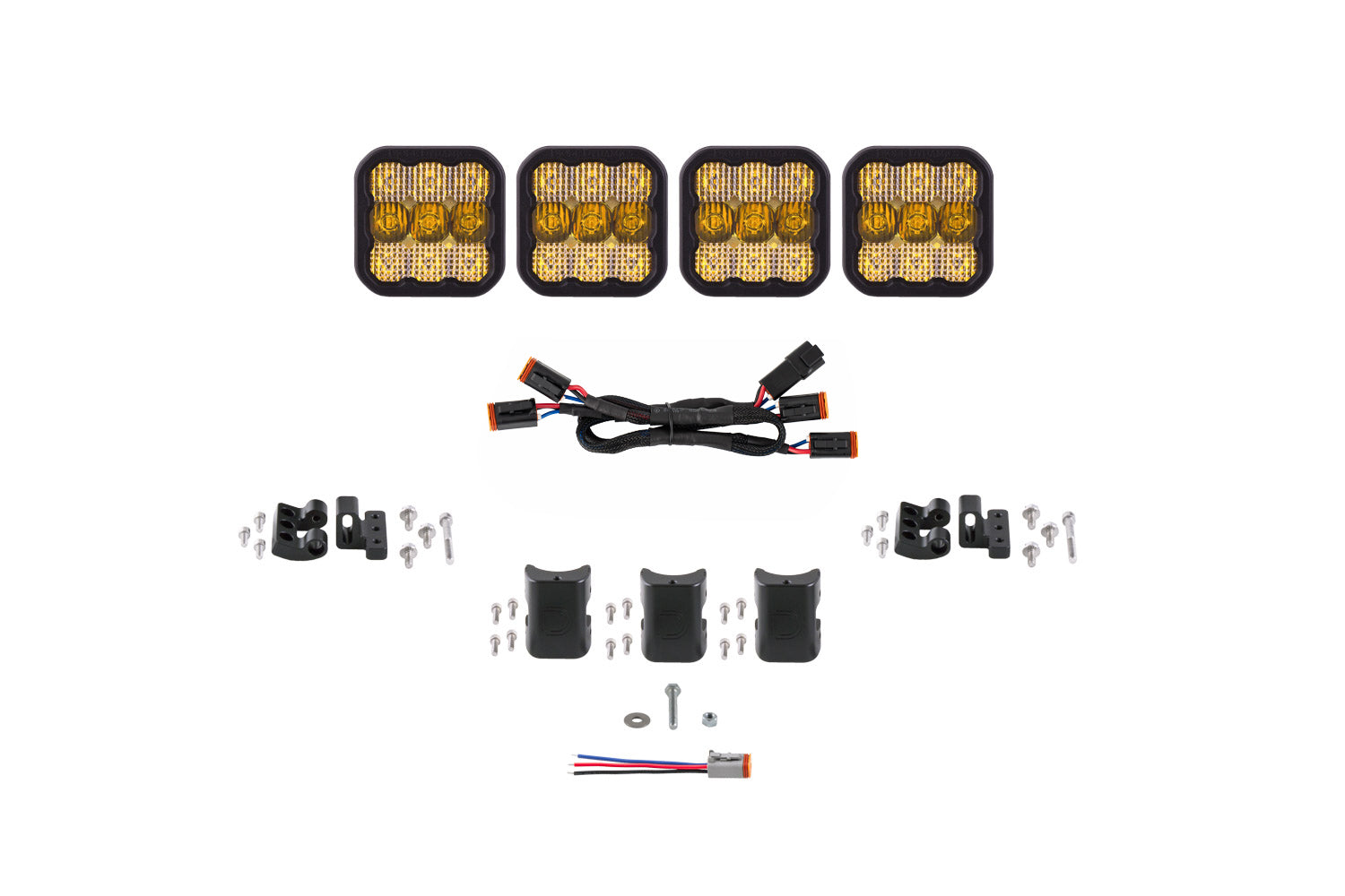 SS5 Sport Universal CrossLink 4-Pod Lightbar Yellow Combo Diode Dynamics