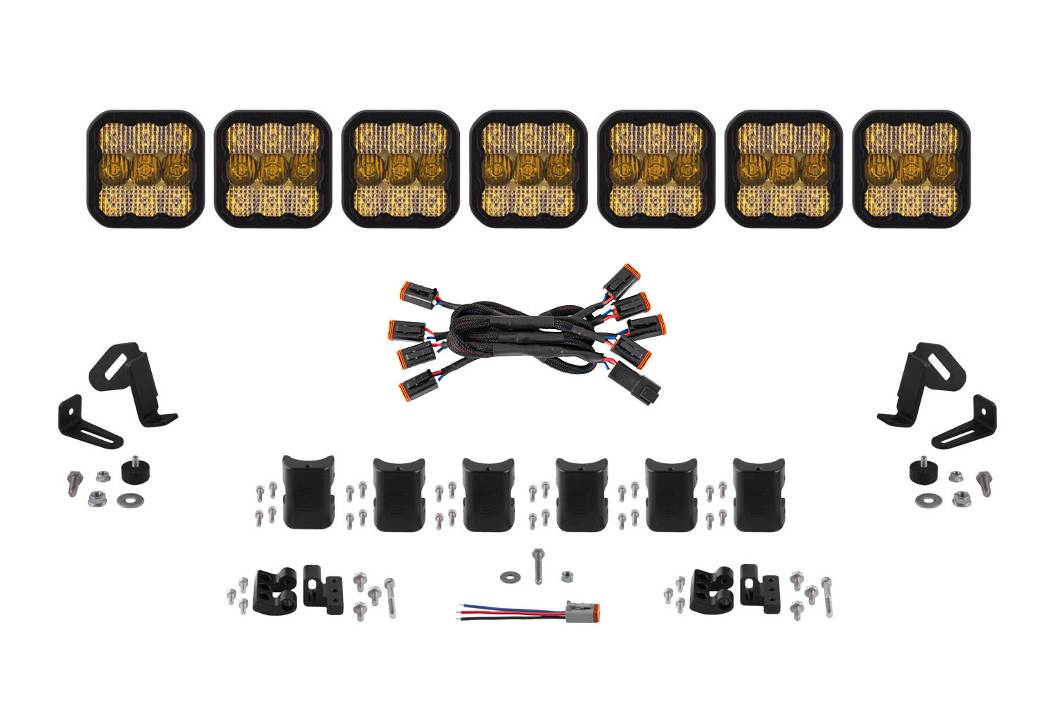 SS5 Pro Universal CrossLink 7-Pod Lightbar Yellow Combo Diode Dynamics