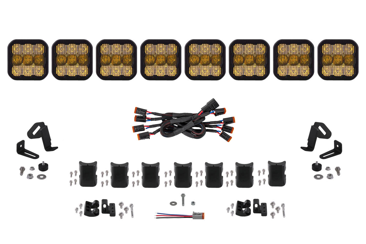 SS5 Pro Universal CrossLink 8-Pod Lightbar Yellow Combo Diode Dynamics