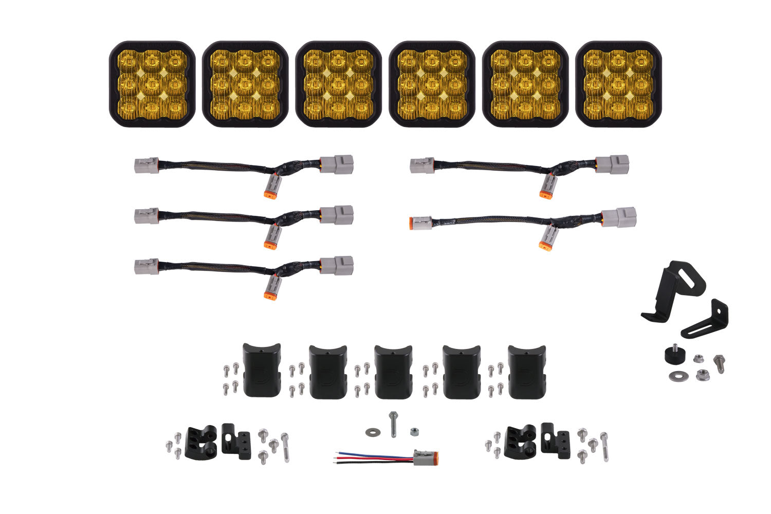 SS5 Pro Universal CrossLink 6-Pod Lightbar Yellow Driving Diode Dynamics