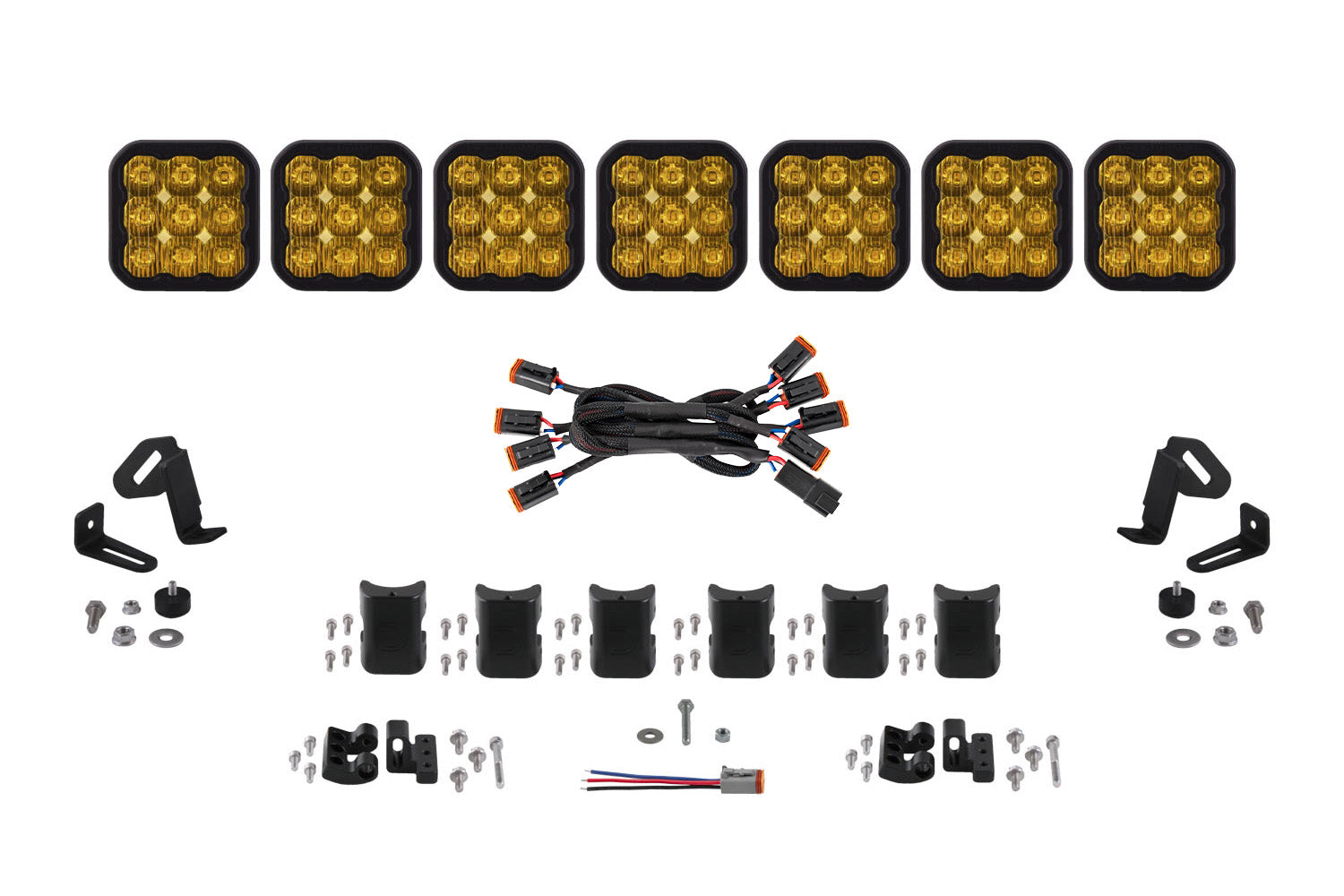 SS5 Pro Universal CrossLink 7-Pod Lightbar Yellow Driving Diode Dynamics