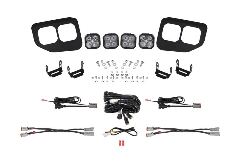 SS3 LED Fog Pocket Kit for 2020-2022 Ford Super Duty, White Pro Diode Dynamics