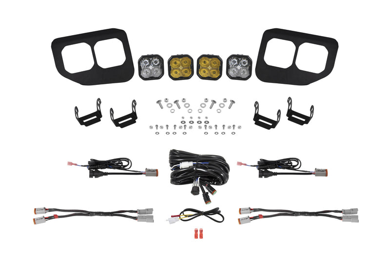 SS3 LED Fog Pocket Kit for 2020-2022 Ford Super Duty, Yellow Pro Diode Dynamics