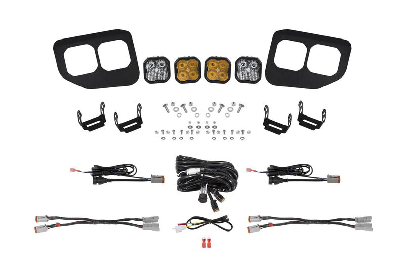 SS3 LED Fog Pocket Kit for 2020-2022 Ford Super Duty, Yellow Max Diode Dynamics