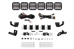 SS5 7-Pod CrossLink Mounting Kit for Prinsu/Sherpa Roof Racks, Sport Yellow Combo Diode Dynamics