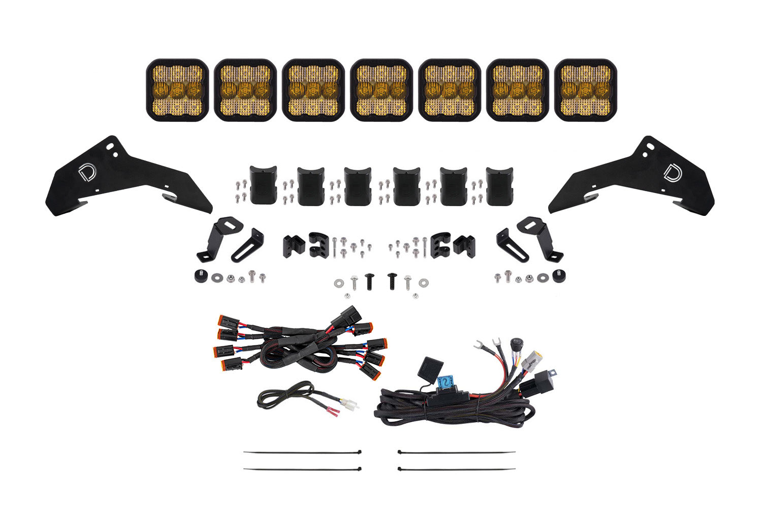 SS5 Roof CrossLink Lightbar Kit for 2019-2024 Honda Talon, Yellow (3000K) Sport Yellow Combo