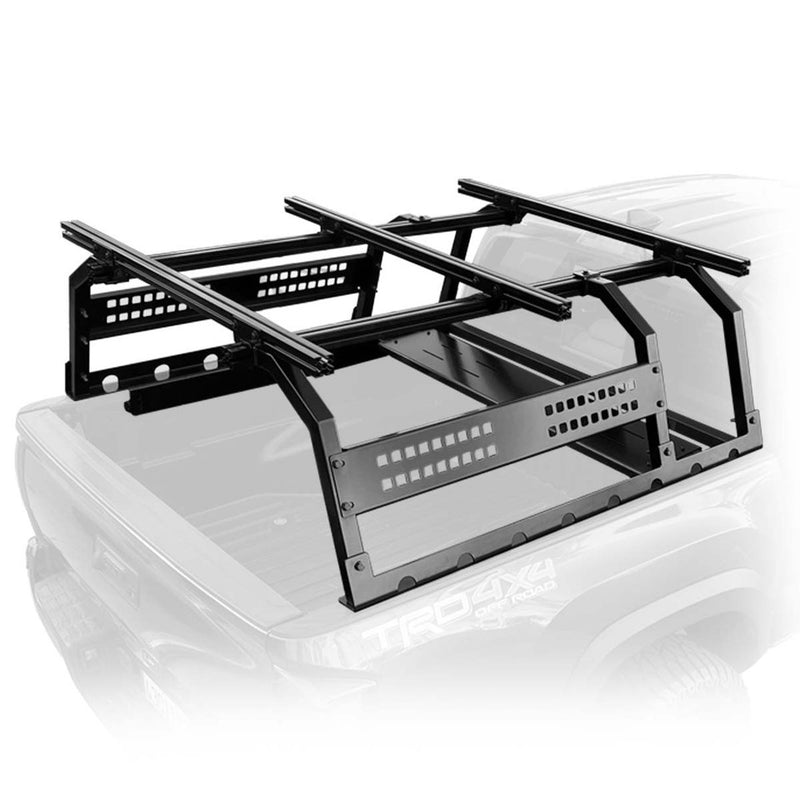 Overland Vehicle Systems Discovery Rack with Side Cargo Plates, w/ Front Cargo Tray System Kit Mid Size Truck Short Bed Application