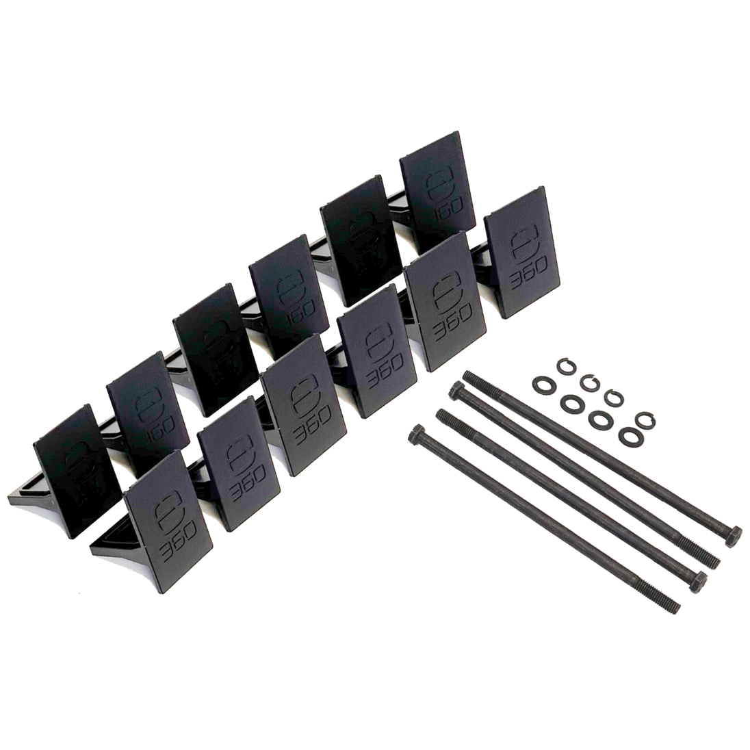 E360 EX2 4-Battery Tie Down Add-On Kit. Compatible with EX2 Edge series batteries. An EX2 base mounting kit is required for any Add-On kit. [A]