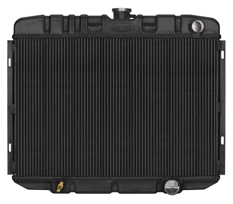 67-70 Mustang Small Block 24 Inch Manual Aluminum Performance Radiator Black Night Rider Series Cold Case Radiators