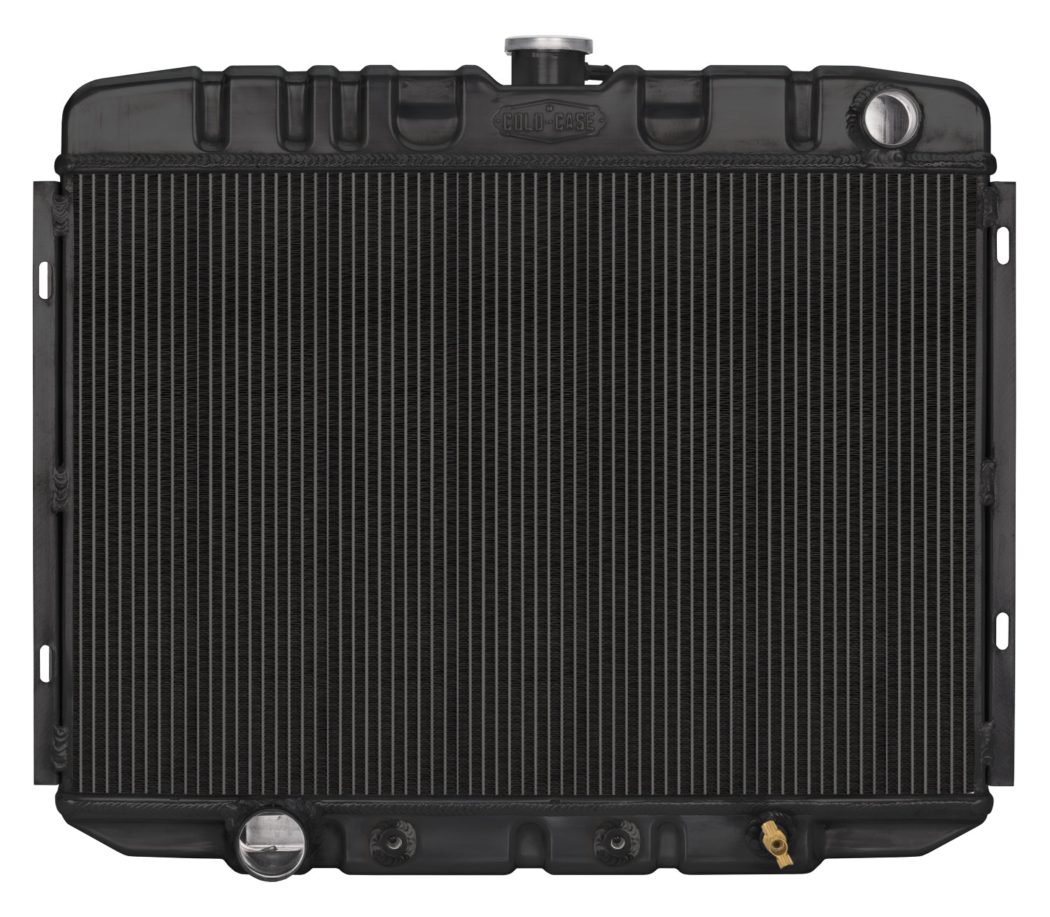 67-70 Mustang Big Block 24 Inch Automatic Aluminum Performance Radiator Black Night Rider Series Cold Case Radiators