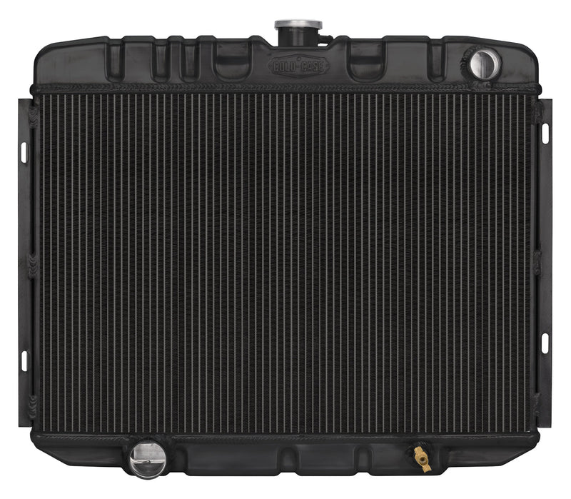 67-70 Mustang Big Block 24 Inch Manual Aluminum Performance Radiator Black Night Rider Series Cold Case Radiators