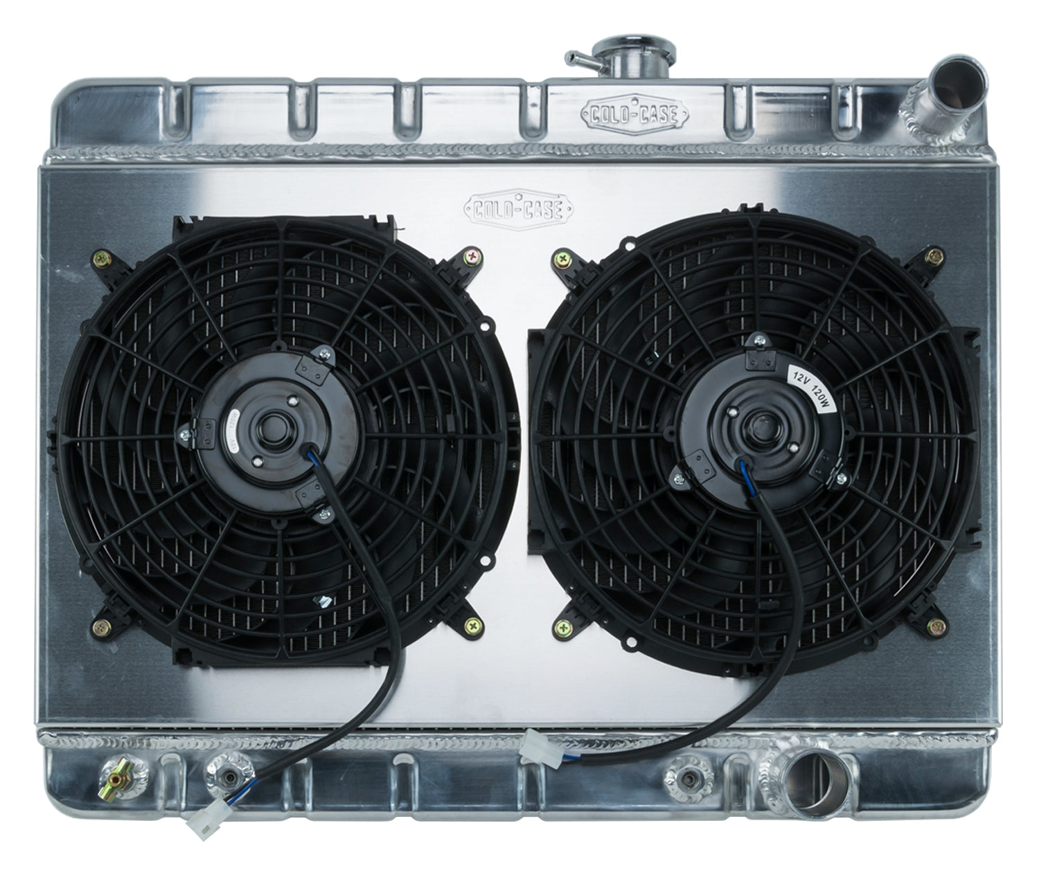 65 GTO Tri-Power Aluminum Radiator And 12 Inch Dual Fan Kit W/O AC AT Cold Case Radiators