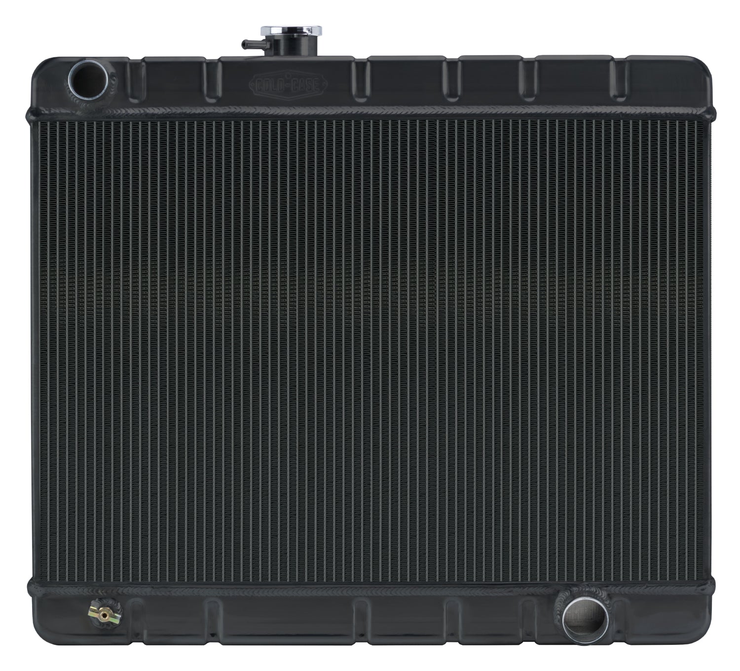 66-67 GTO Without AC Manual Aluminum Radiator Black Night Rider Series Cold Case Radiators