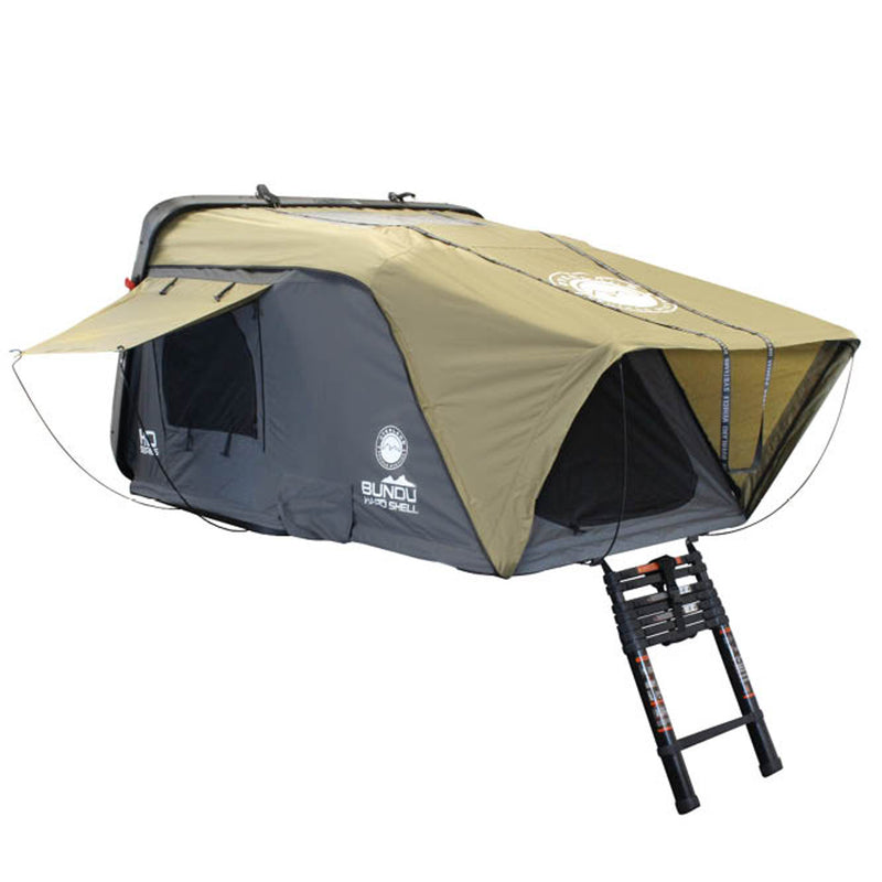 HD Bundu 4 - Hard Shell Roof Top Tent, Grey Body & Black Rainfly