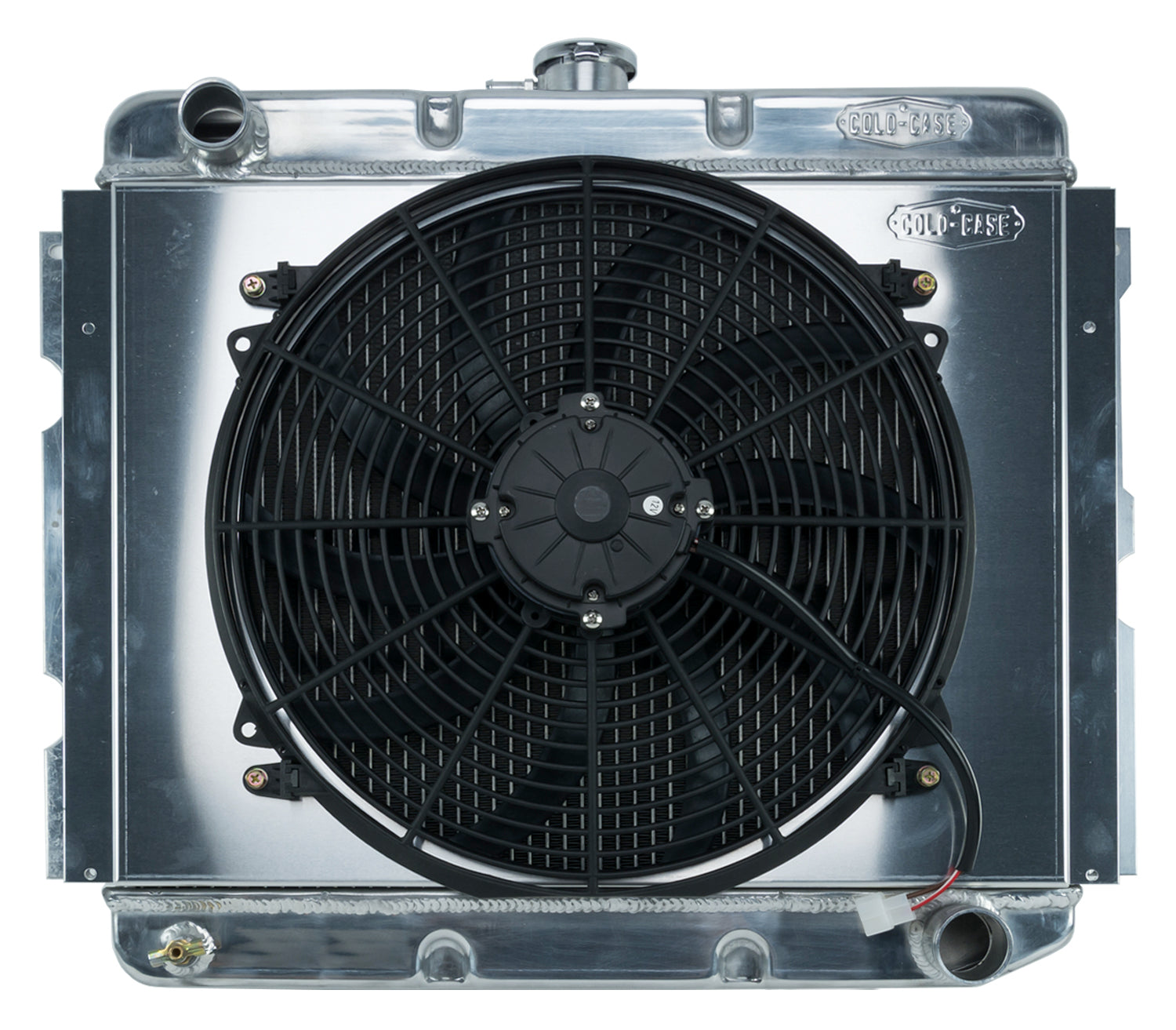 68-73 B,C,E Body BB Aluminum Performance Radiator And 16 Inch Fan Kit MT 16x22.75 Inch Cold Case Radiators