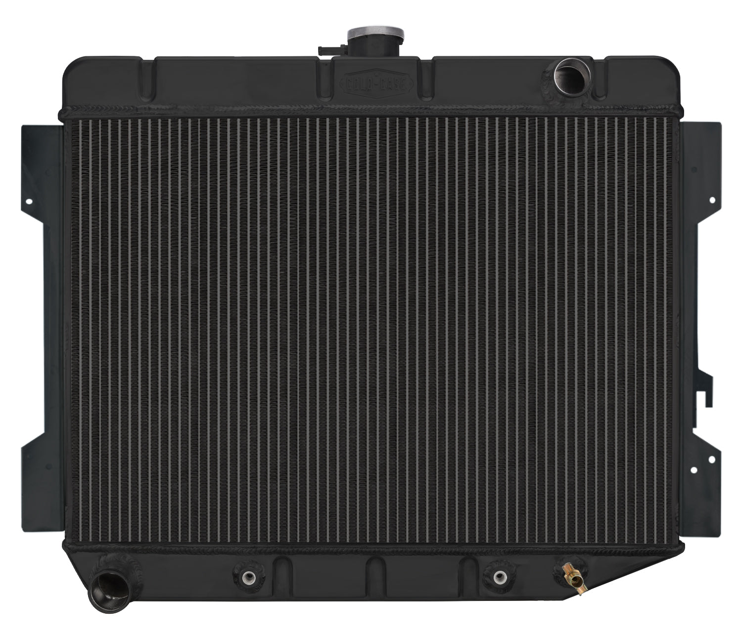 66-74 B,E Body Challenger Automatic 17 X 26 Inch Aluminum Performance Radiator Black Night Rider Series Cold Case Radiators