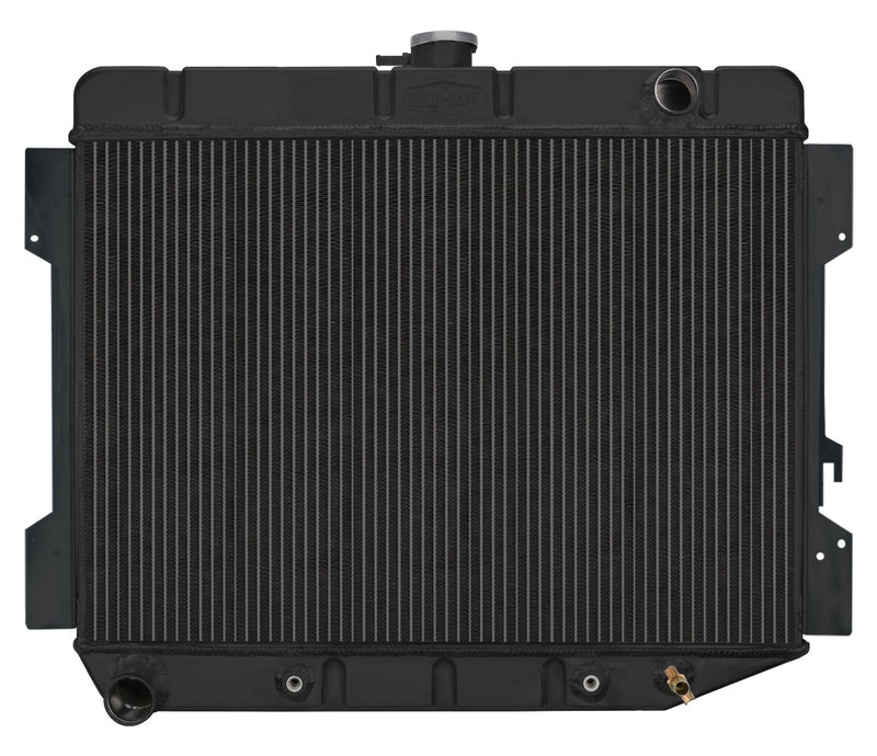 66-74 B,E Body Challenger Automatic 17 X 26 Inch Aluminum Performance Radiator Black Night Rider Series Cold Case Radiators
