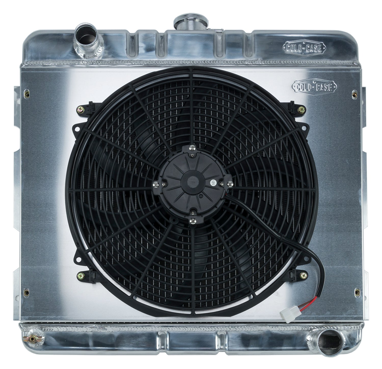 70-72 A,B Body SB Aluminum Performance Radiator And 16 Inch Fan Kit MT 17x22 Inch Cold Case Radiators