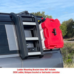 Land Rover Defender 20-21 Ladder mounted Rotopax bracket, Aluminum, Black, Left side mount