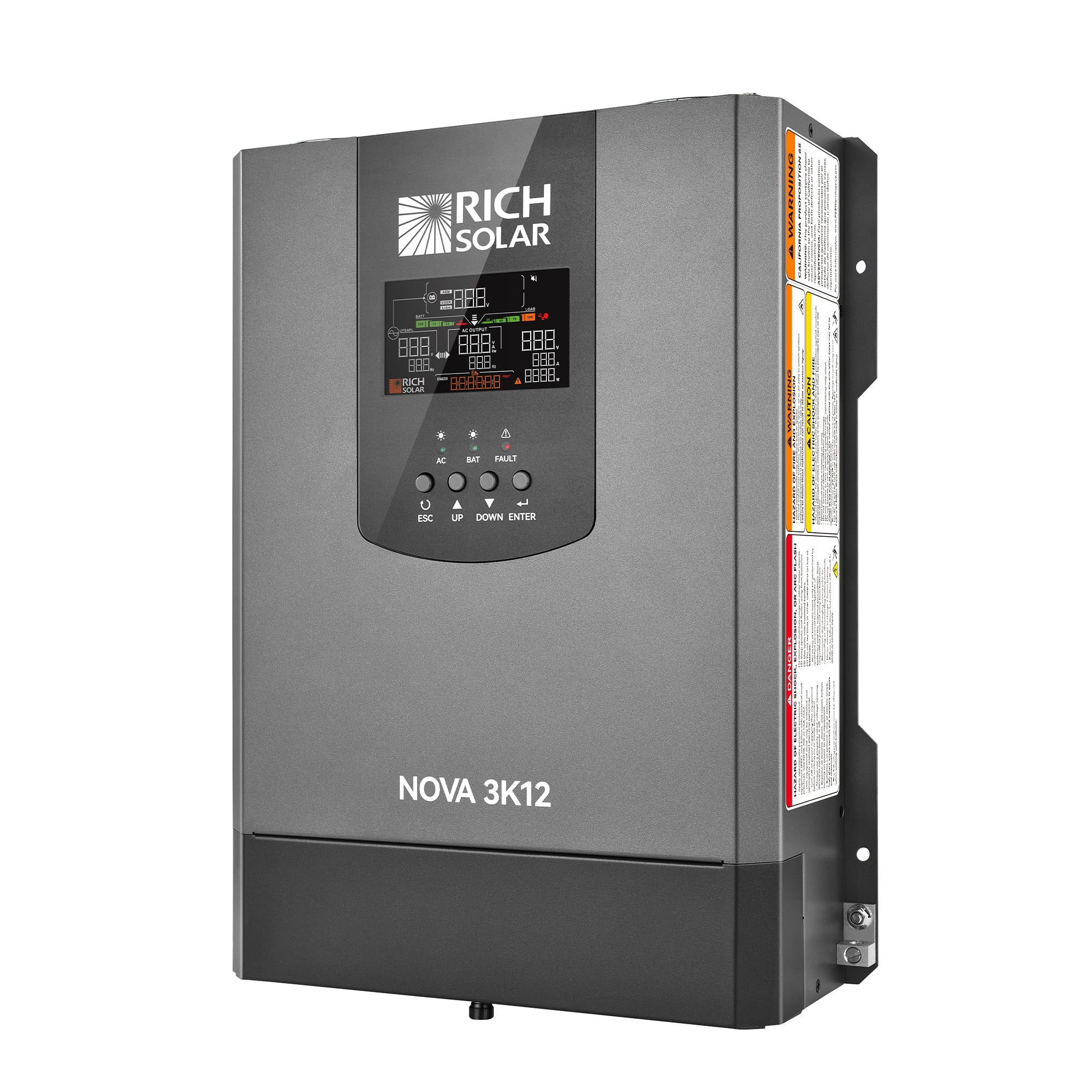 NOVA 3K12 | 3000W 12V Pure Sine Wave Inverter with Built-in Transfer Switch | UL458 Certified for RVs, Campers, Trailers, Vans