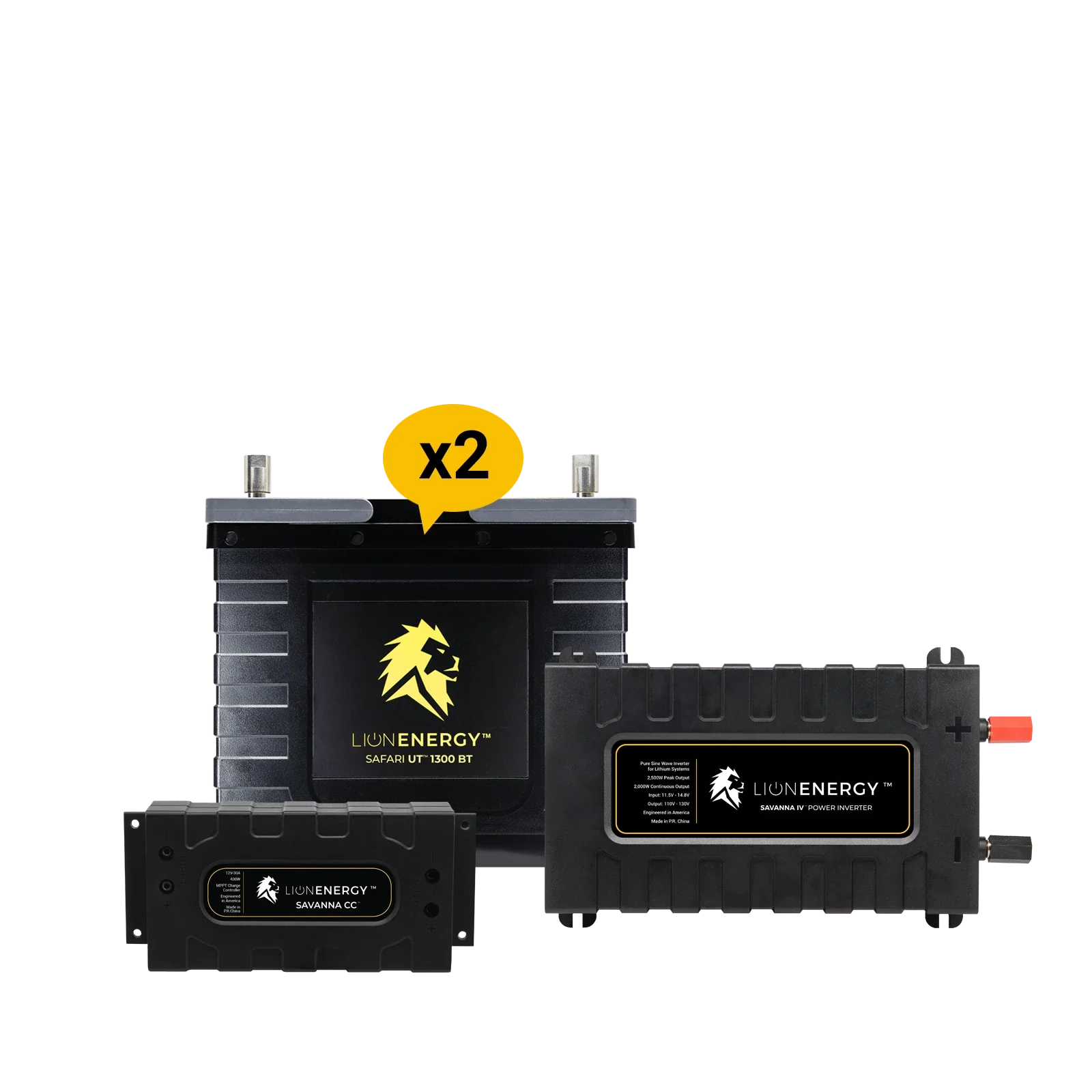 Lion Energy 12V Lithium Battery 210Ah Solar Power System with Inverter (2 - UT 1300s)