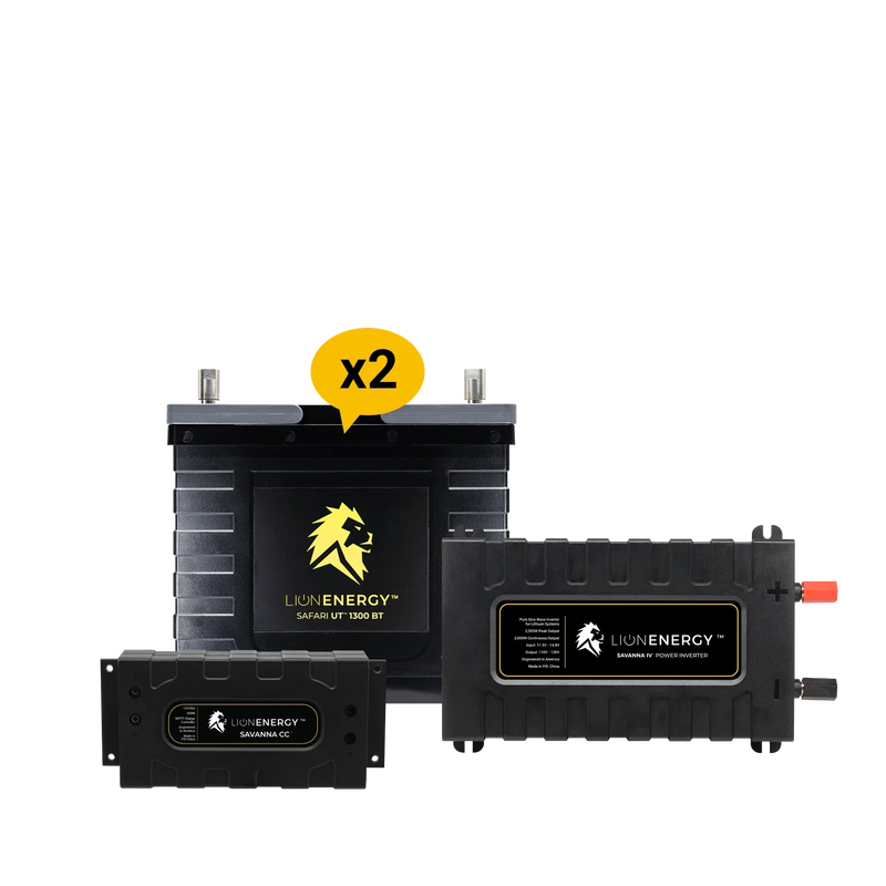 Lion Energy 12V Lithium Battery 210Ah Solar Power System with Inverter (2 - UT 1300s)