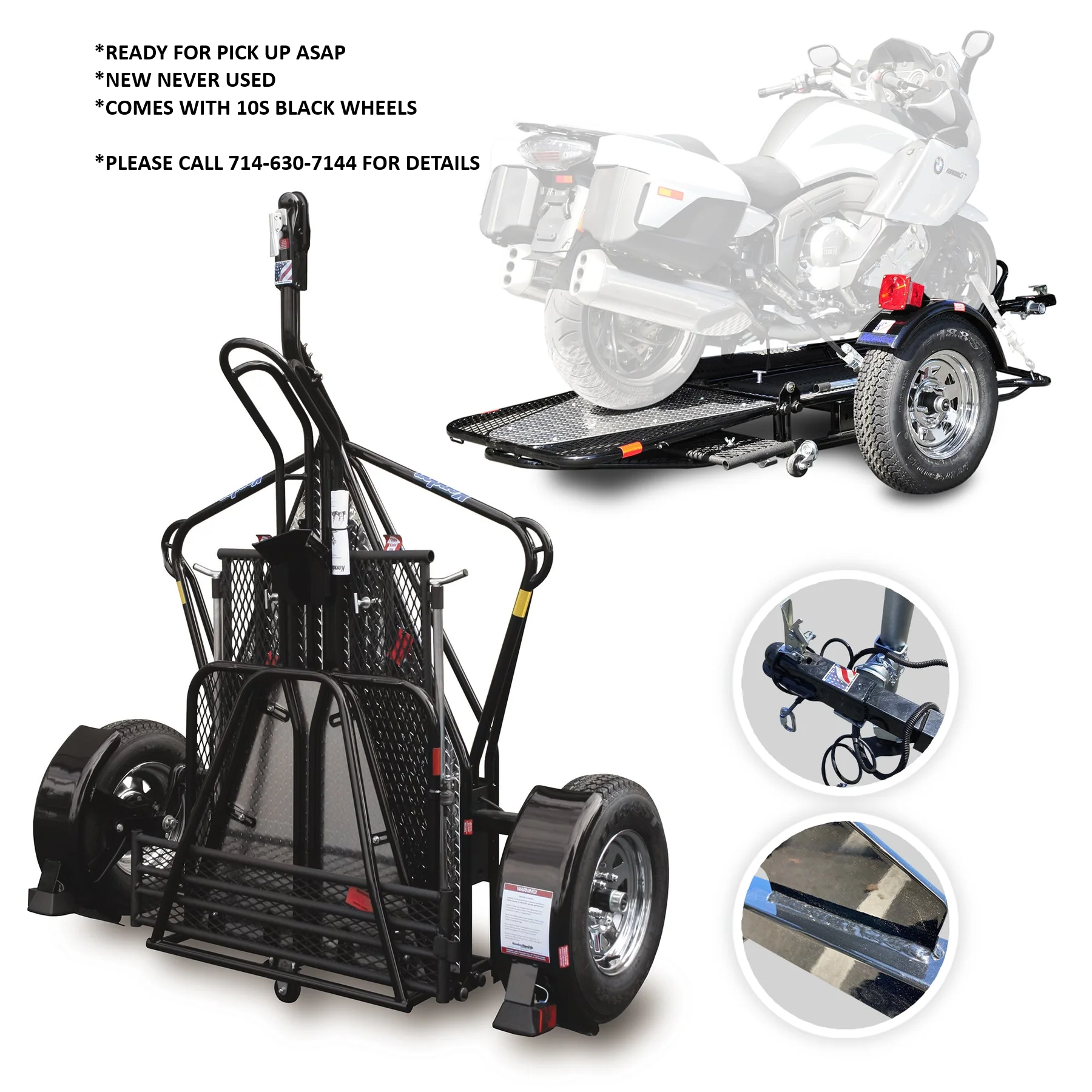 Single Ride-Up SRL Stand-Up™ Motorcycle Trailer - LOCATED IN BROOMFEILD CO
