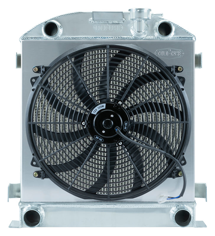 1932 Lowboy Flathead Engine Aluminum Performance Radiator & 16 Inch Fan Kit Cold Case Radiators