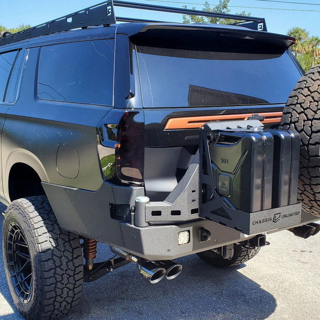 2021+ CHEVY SUBURBAN & GMC YUKON XL HIGH CLEARANCE OCTANE DUAL SWING OUT REAR BUMPER Chassis Unlimited Inc. 