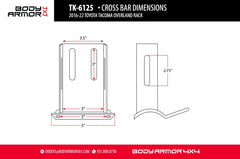 UNIVERSAL OVERLAND RACK CROSS BARS FOR TK-6125(FULL SIZE)