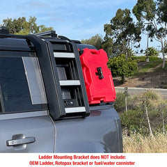 Land Rover Defender 20-21 Ladder mounted Rotopax bracket, Aluminum, Black, Left side mount